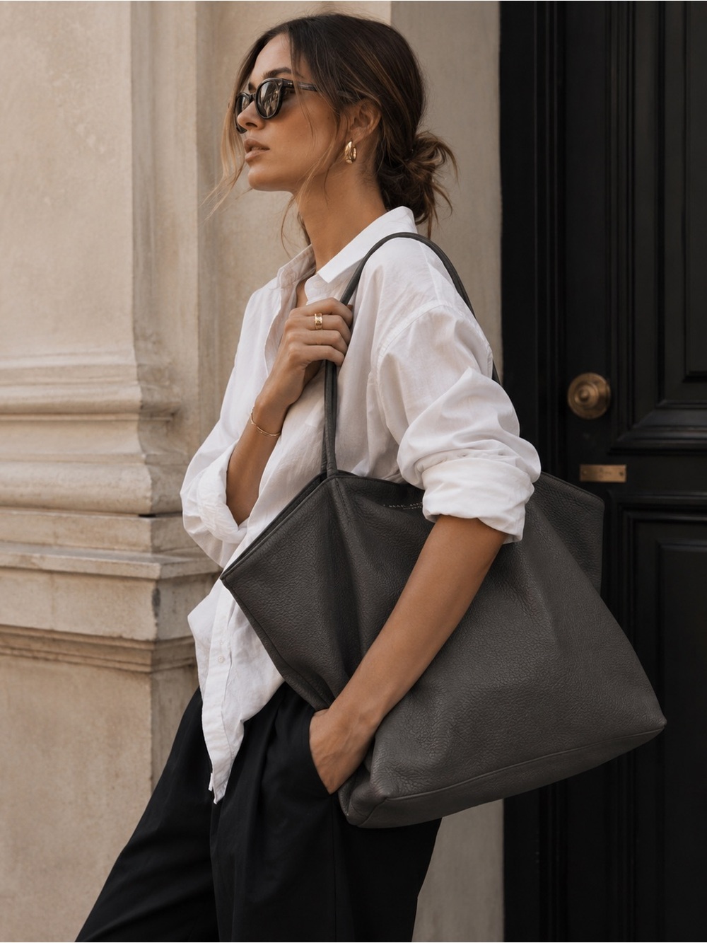 Marc Jacobs Leather Shopper Tote - Handle Wear